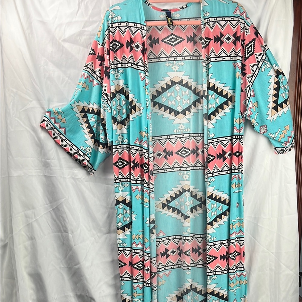 Tribal Print Kimono Cardigan